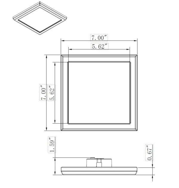 Blink Pro 7" Square LED Flush Mount in Bronze - Image 9