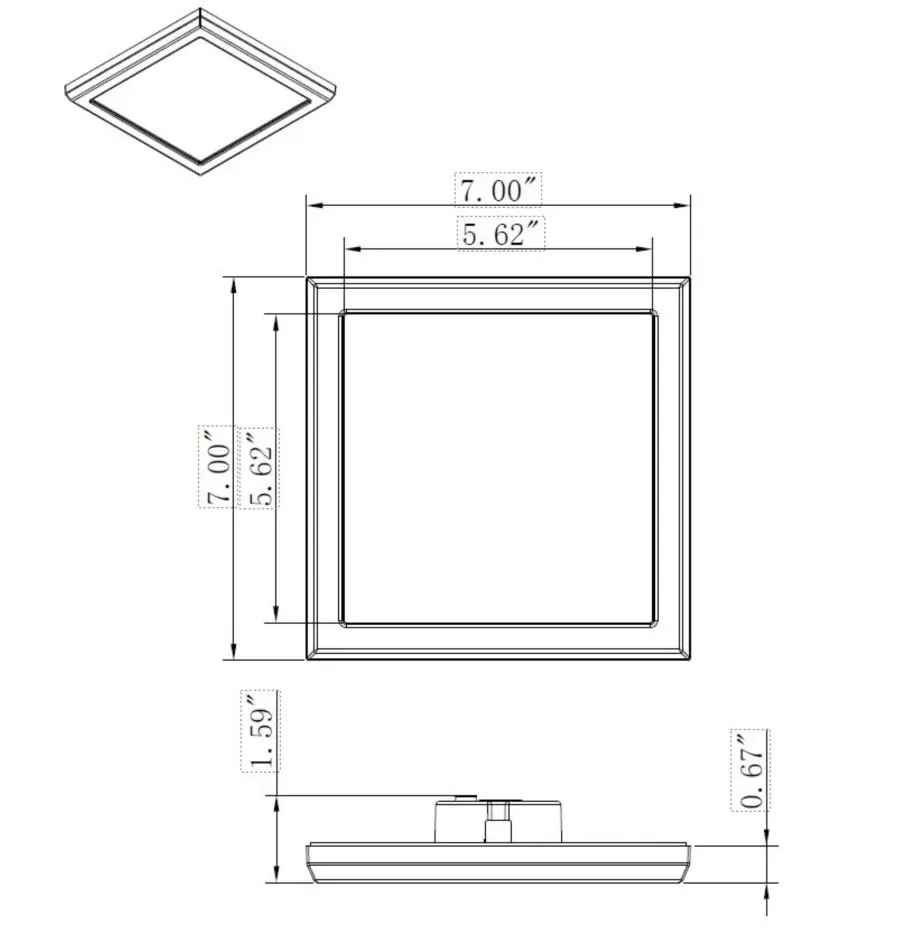 Blink Pro 7" Square LED Flush Mount in Bronze - Image 9