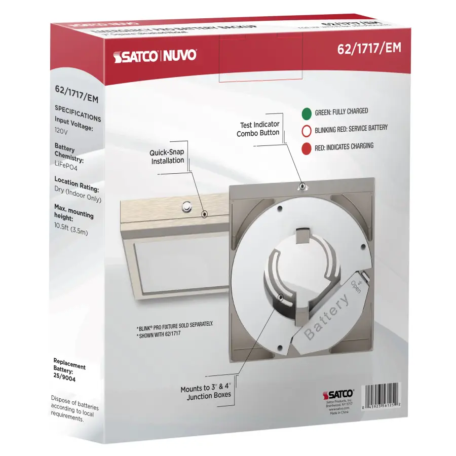 Blink Pro Emergency Battery Backup - 7 Inch Square - Brushed Nickel - Image 7