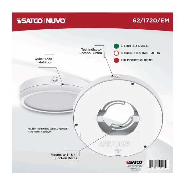 Blink Pro Emergency Battery Backup Round Flush Mount - 9 Inch White - Image 4