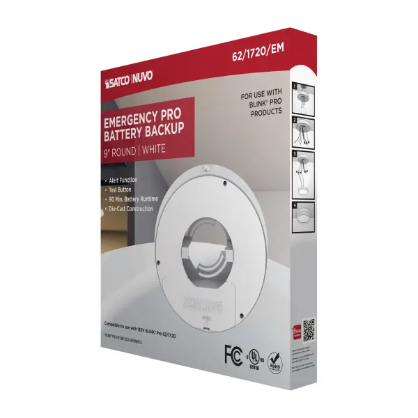 Blink Pro Emergency Battery Backup Round Flush Mount - 9 Inch White - Image 7
