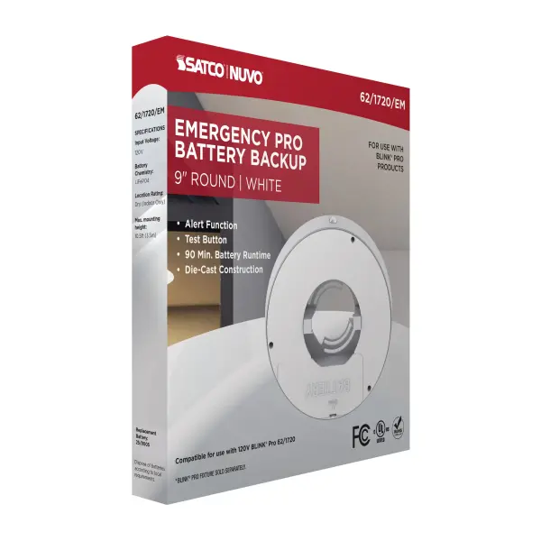 Blink Pro Emergency Battery Backup Round Flush Mount - 9 Inch White - Image 8