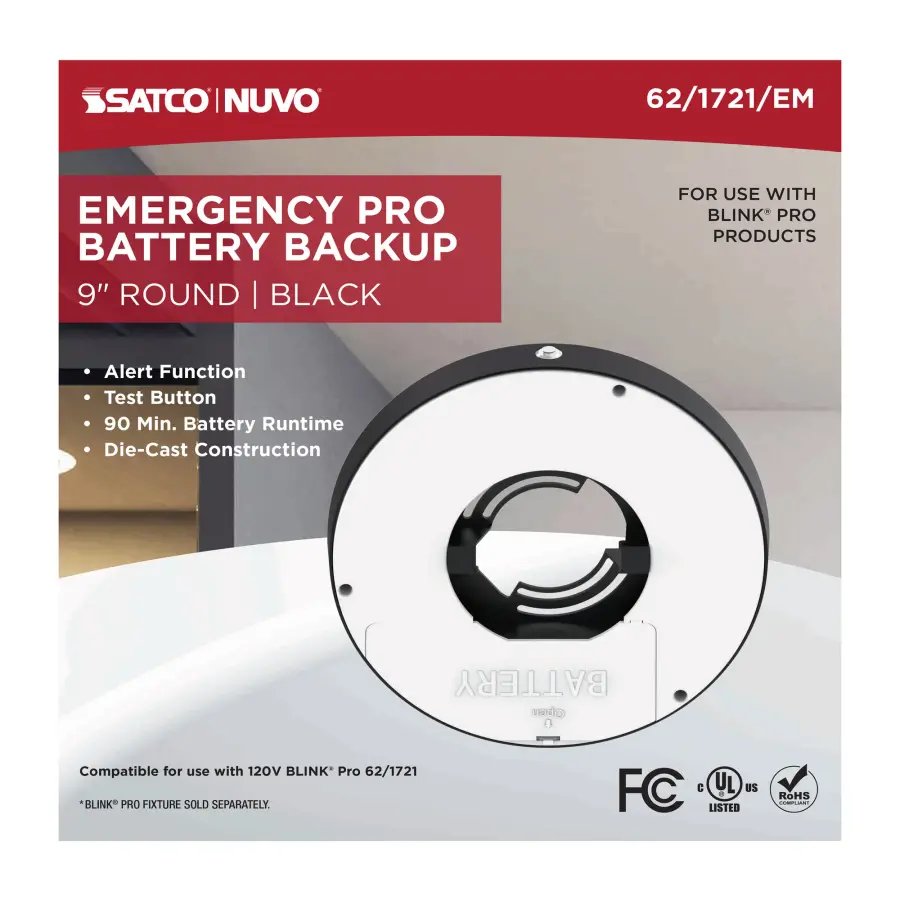 Blink Pro Emergency Battery Backup Round Flush Mount - 9 Inch - Image 3
