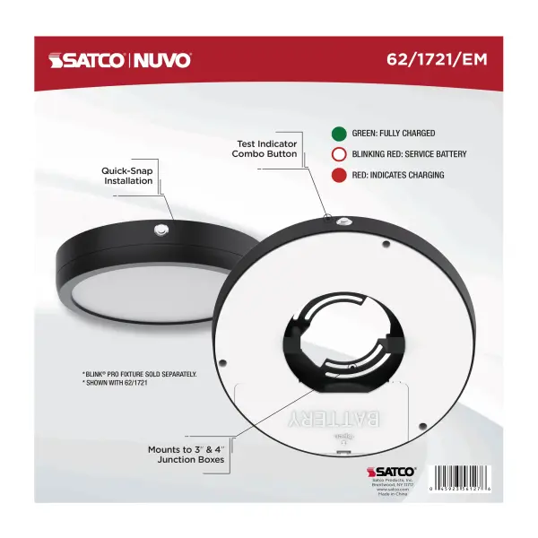 Blink Pro Emergency Battery Backup Round Flush Mount - 9 Inch - Image 4