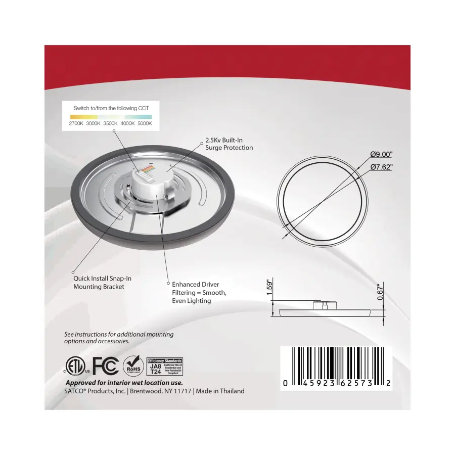 Blink Pro 9" LED Flush Mount - Bronze - Image 11