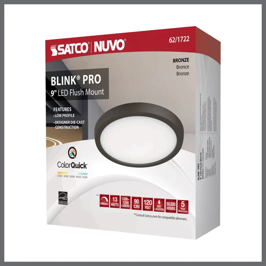 Blink Pro 9" LED Flush Mount - Bronze - Image 14