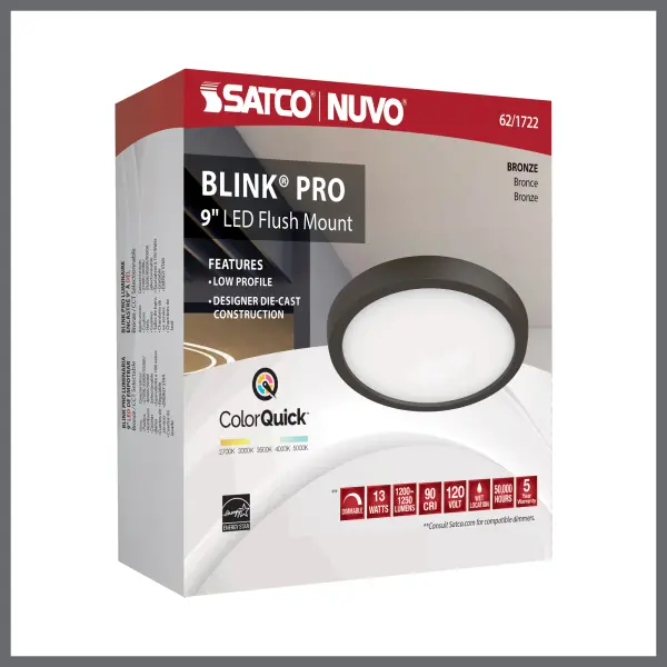 Blink Pro 9" LED Flush Mount - Bronze - Image 15