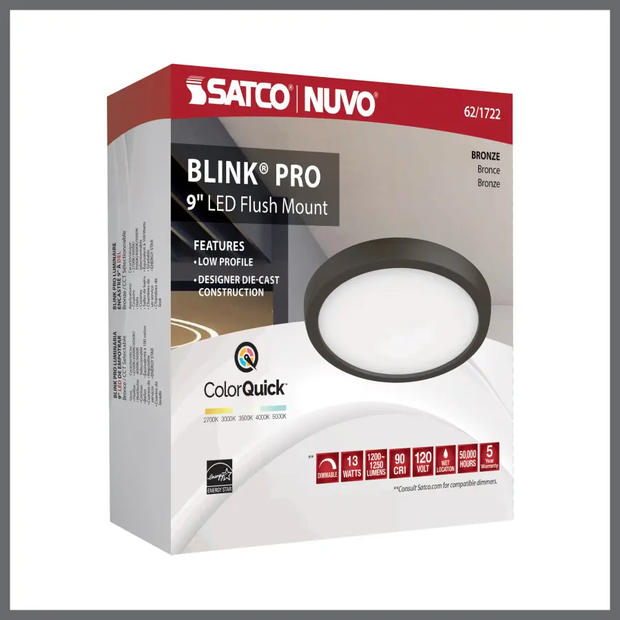 Blink Pro 9" LED Flush Mount - Bronze - Image 15