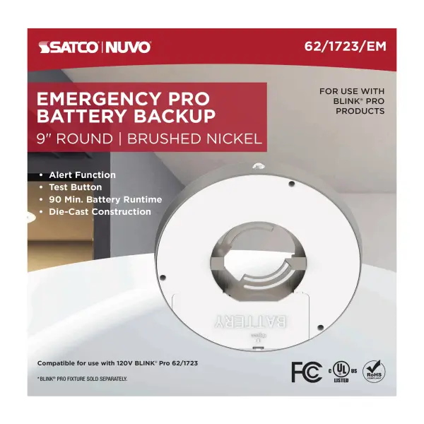 Blink Pro Emergency Battery Backup Round Flush Mount - 9 Inch - Image 3