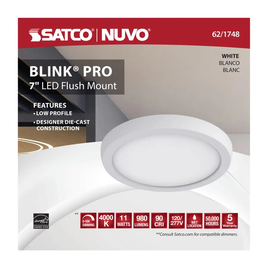 BLINK Pro 7" Round LED Flush Mount - White - Image 9