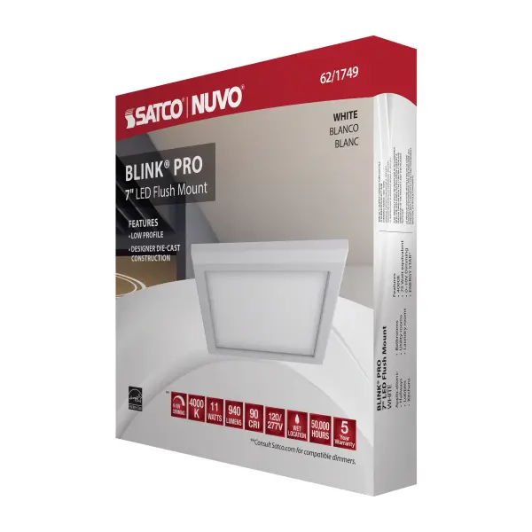 Blink Pro 7" Square LED Flush Mount - White - Image 13