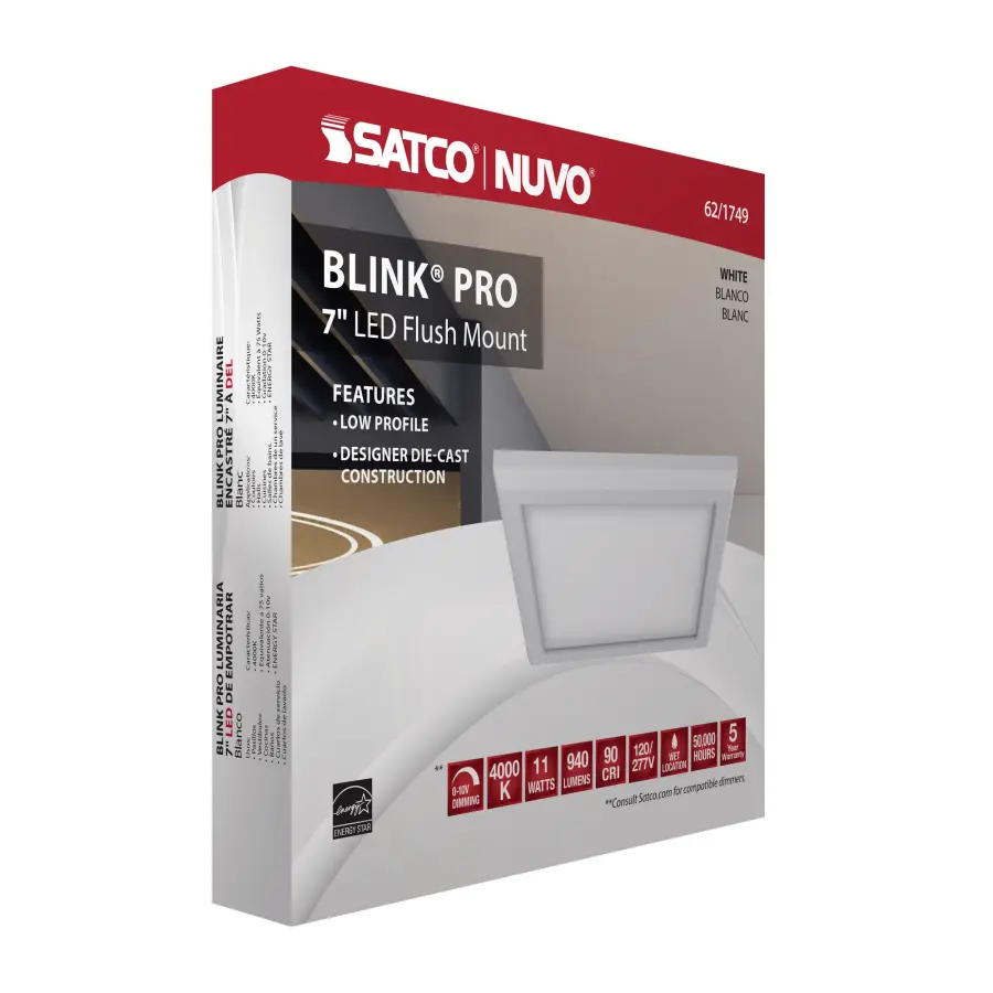 Blink Pro 7" Square LED Flush Mount - White - Image 14