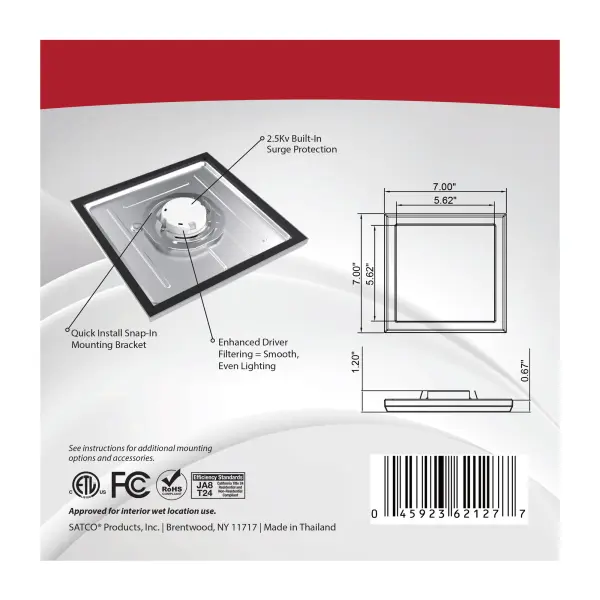 Blink Pro 7" Square LED Flush Mount - White - Image 10