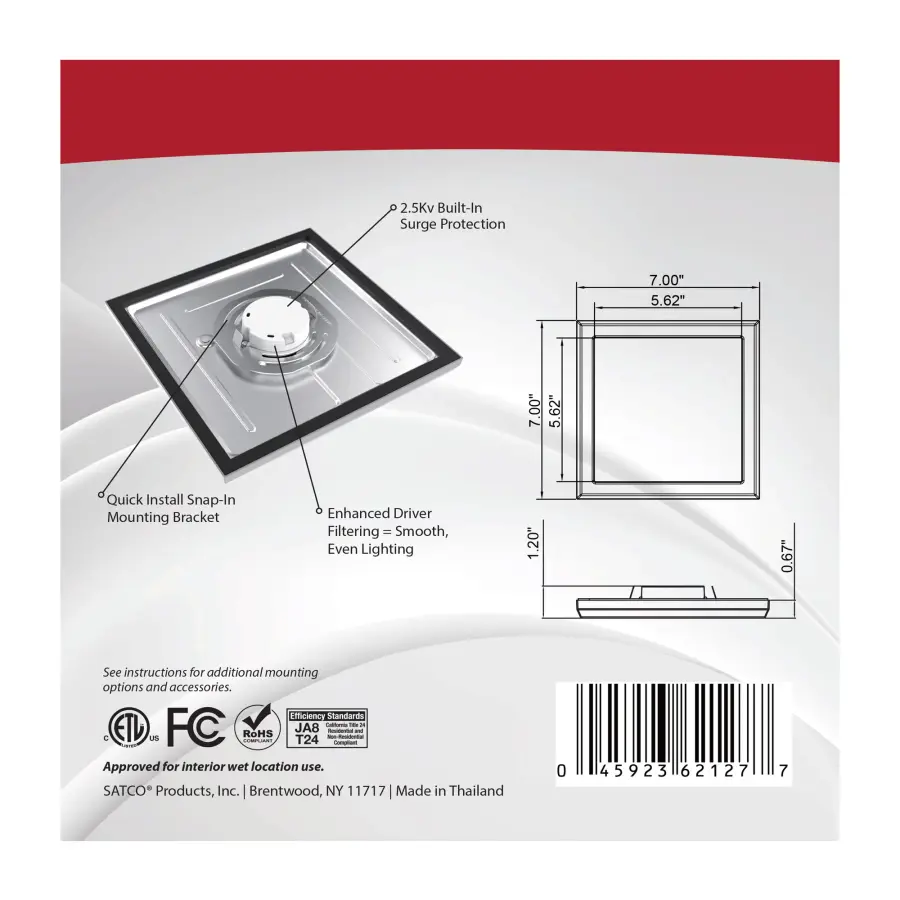 Blink Pro 7" Square LED Flush Mount - White - Image 10