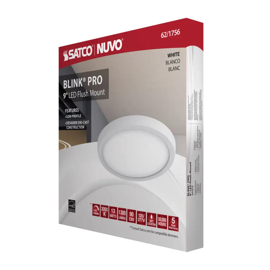 BLINK Pro 9" LED Round Flush Mount - White - Image 13
