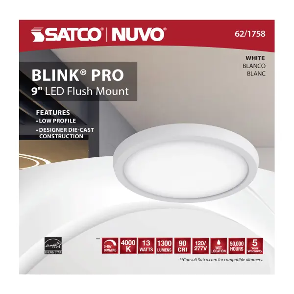 BLINK Pro 9" LED Round Flush Mount - White - Image 9