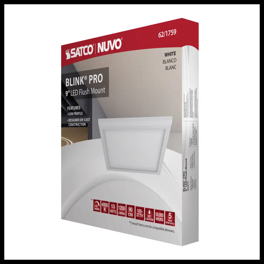 BLINK Pro 9" Square LED Flush Mount - White - Image 13