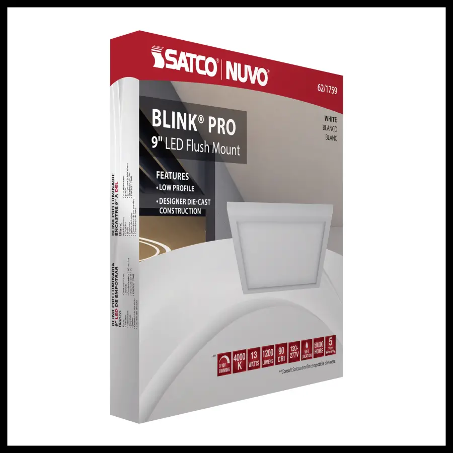 BLINK Pro 9" Square LED Flush Mount - White - Image 14