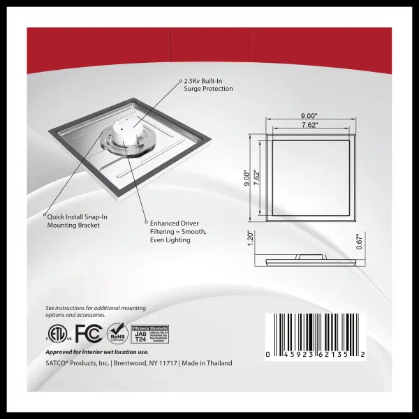 BLINK Pro 9" Square LED Flush Mount - White - Image 10