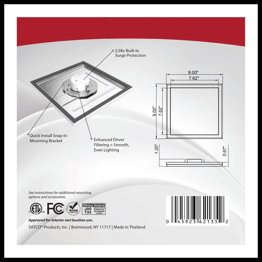 BLINK Pro 9" Square LED Flush Mount - White - Image 10