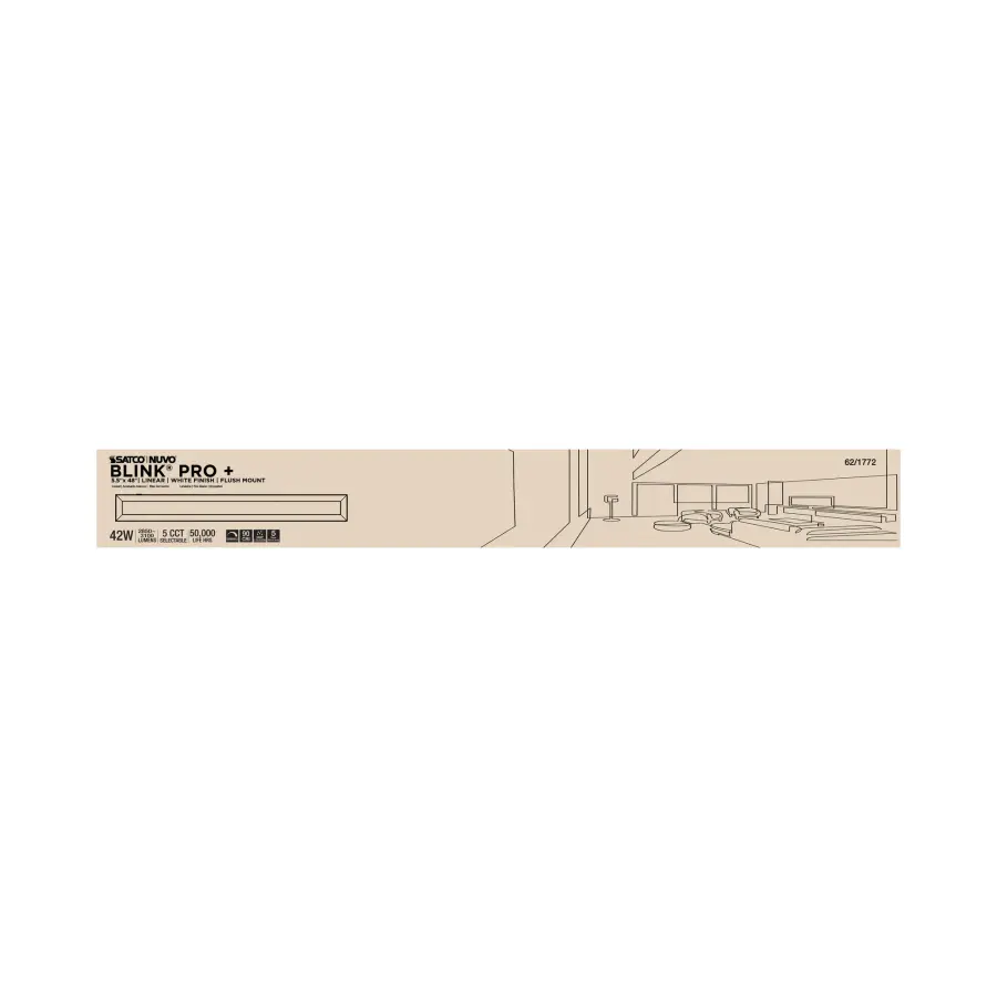 Blink Pro Plus 48" Rectangular LED Flush Mount - Image 9
