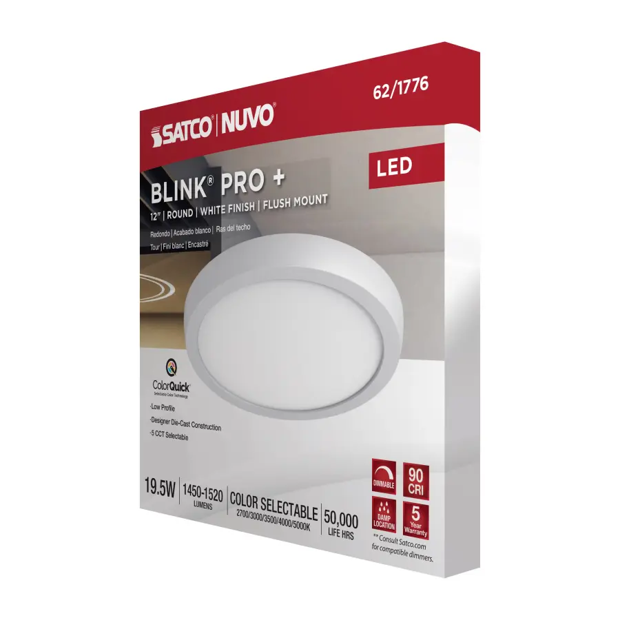 Blink Pro Plus 12" Round LED Flush Mount - Image 13