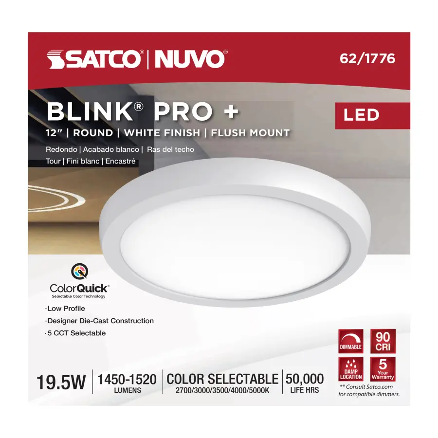 Blink Pro Plus 12" Round LED Flush Mount - Image 9
