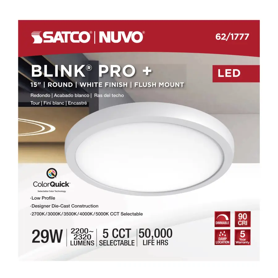 Blink Pro Plus 15" Round LED Flush Mount - Image 9
