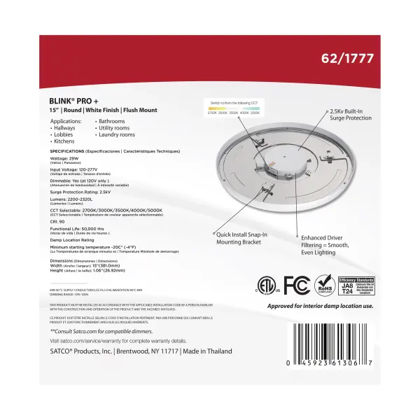 Blink Pro Plus 15" Round LED Flush Mount - Image 10