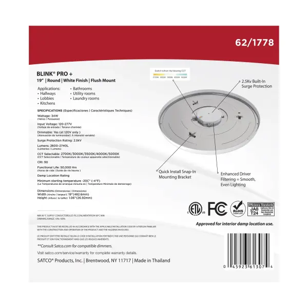 Blink Pro Plus 19" Round LED Flush Mount - Image 10
