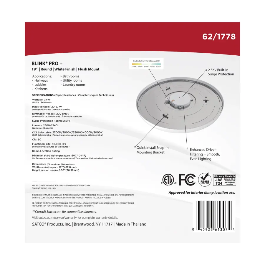 Blink Pro Plus 19" Round LED Flush Mount - Image 10