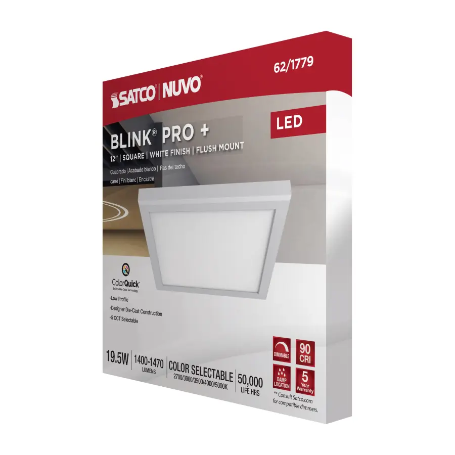 Blink Pro Plus 12" Square LED Flush Mount - Image 13