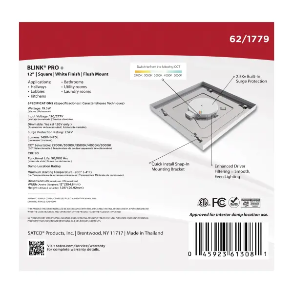 Blink Pro Plus 12" Square LED Flush Mount - Image 10