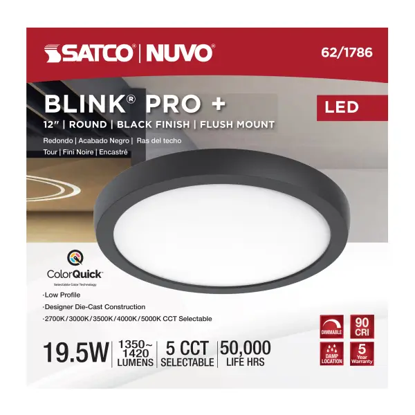 Blink Pro Plus 12" Round LED Flush Mount - Image 9