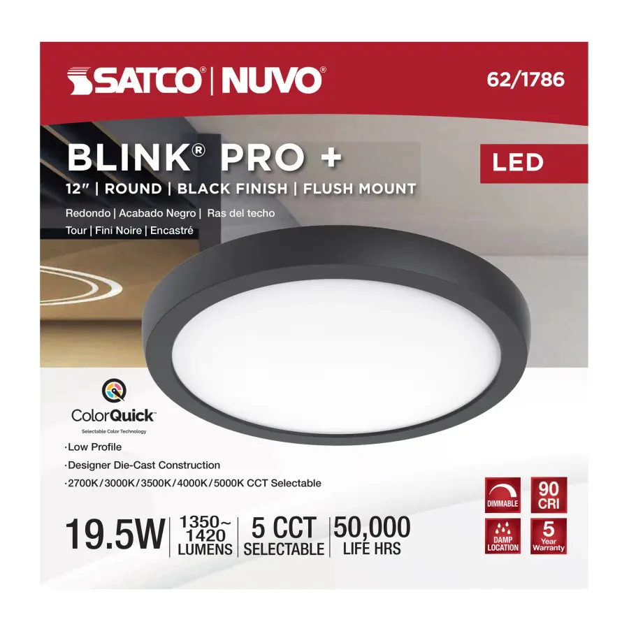 Blink Pro Plus 12" Round LED Flush Mount - Image 9