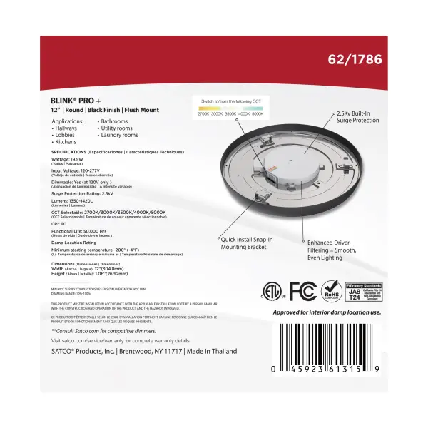 Blink Pro Plus 12" Round LED Flush Mount - Image 10