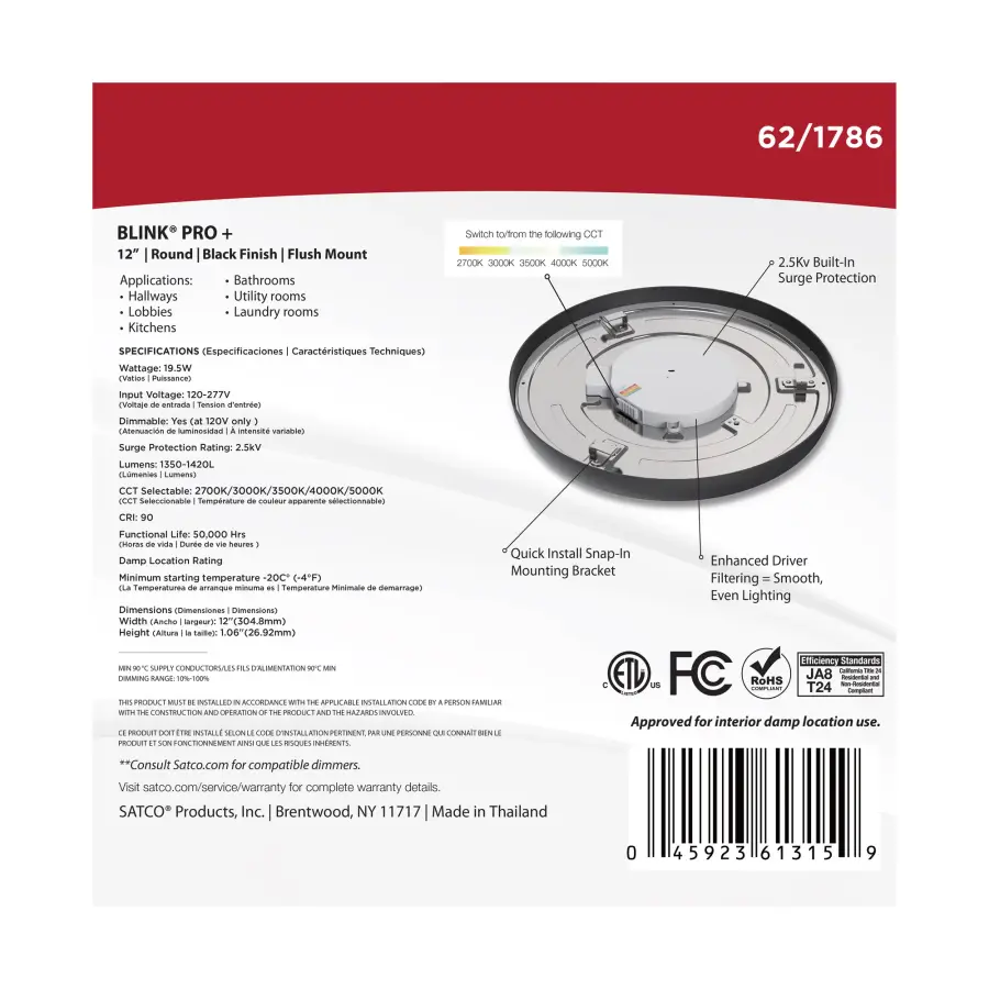 Blink Pro Plus 12" Round LED Flush Mount - Image 10