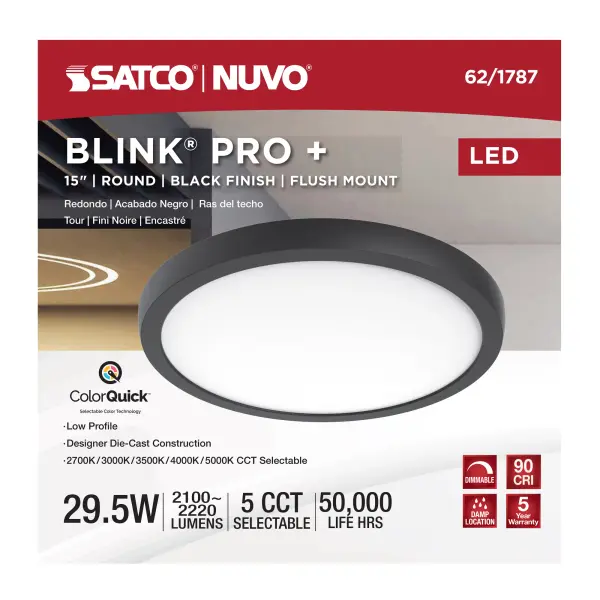 Blink Pro Plus 15" Round LED Flush Mount - Image 9