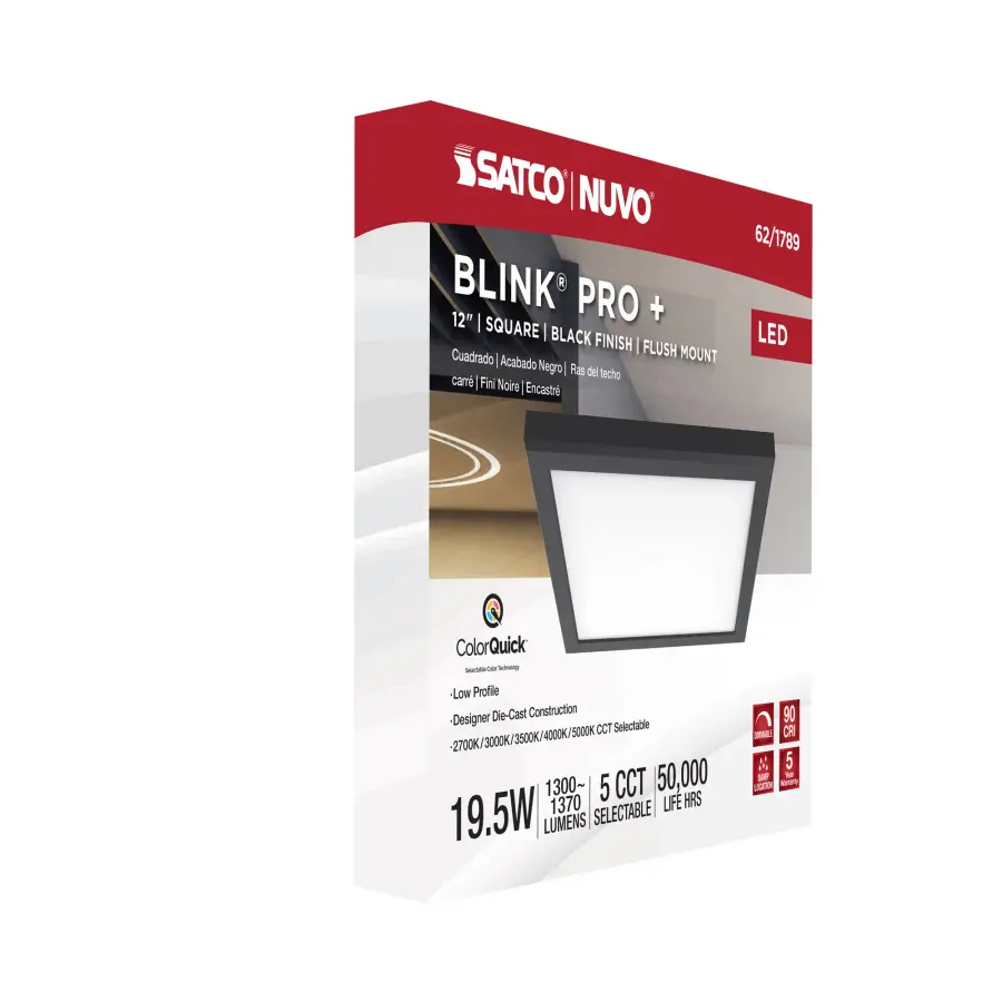 Blink Pro Plus 12" Square LED Flush Mount - Image 11