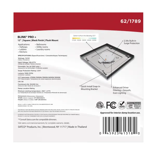 Blink Pro Plus 12" Square LED Flush Mount - Image 14