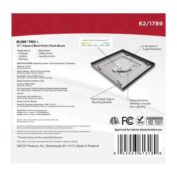 Blink Pro Plus 12" Square LED Flush Mount - Image 9