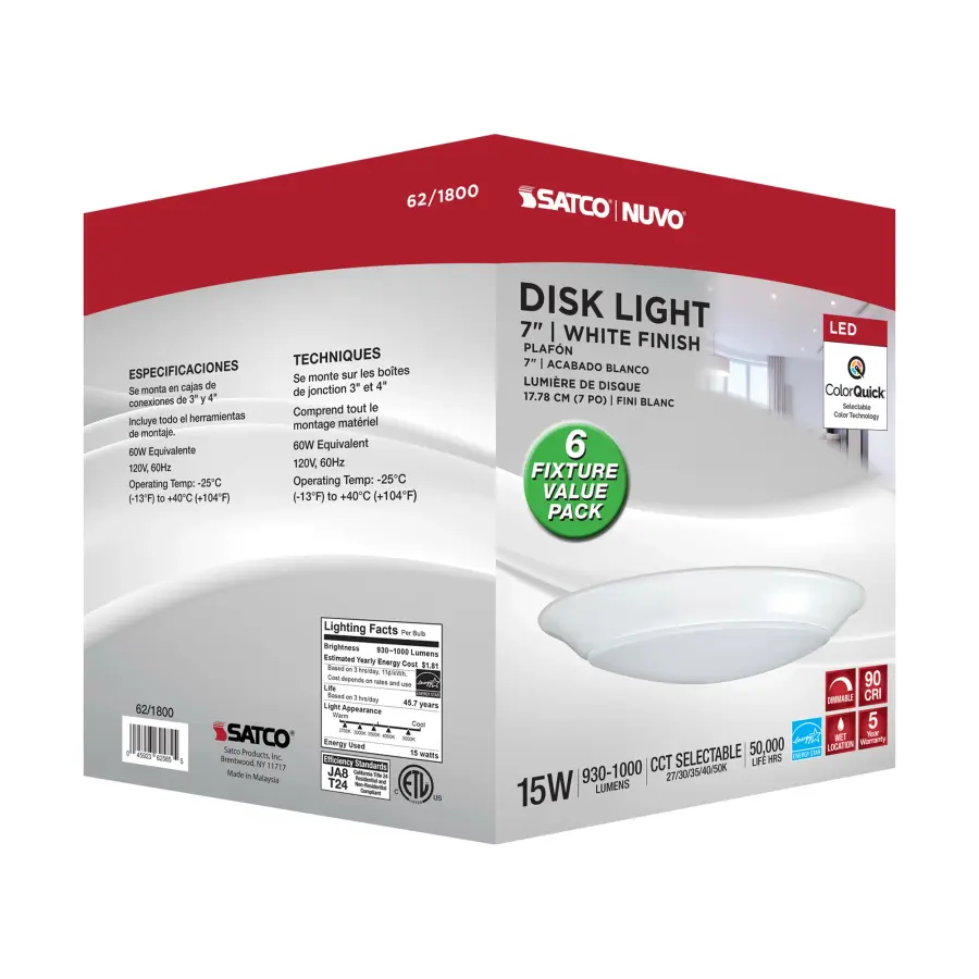 7" LED Disk Light - 5-CCT Selectable (6-Pack) - Image 9