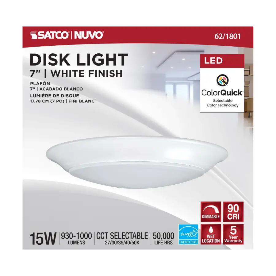 7" LED Disk Light with 5-CCT Selectable Technology - Image 3