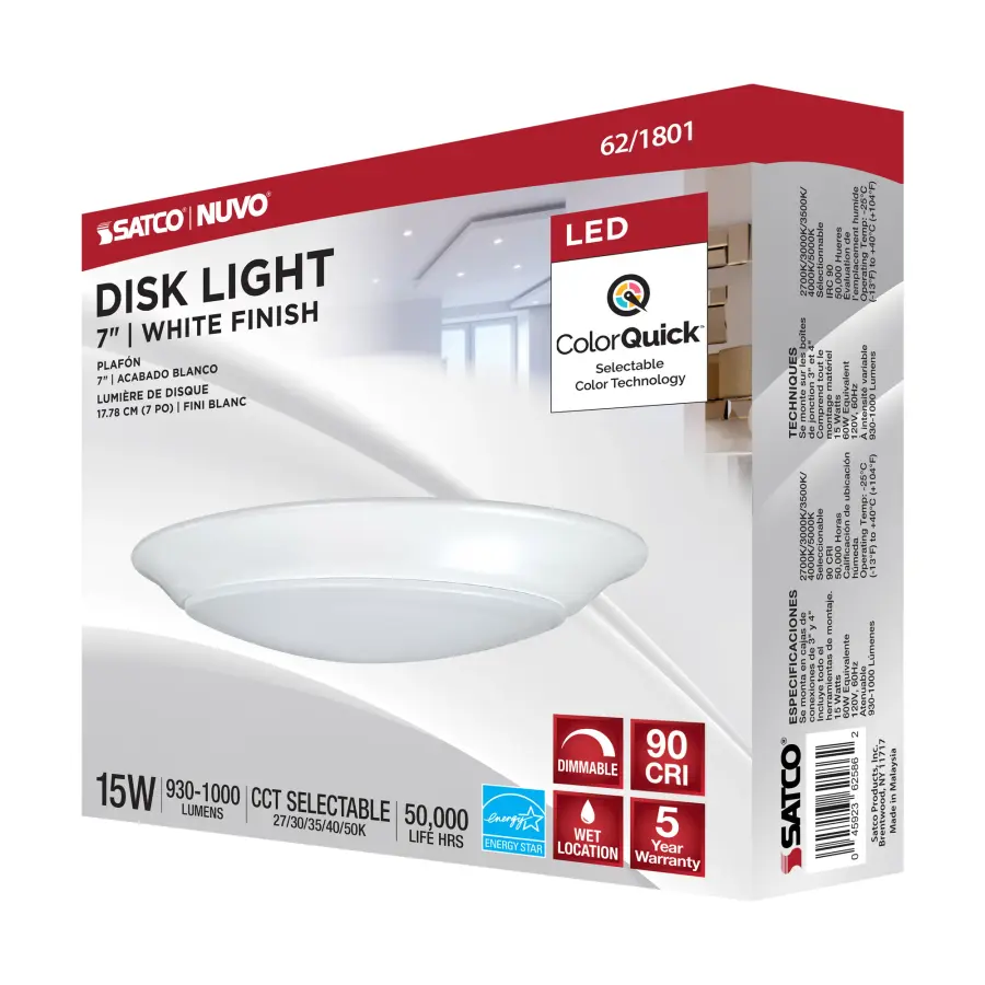 7" LED Disk Light with 5-CCT Selectable Technology - Image 7