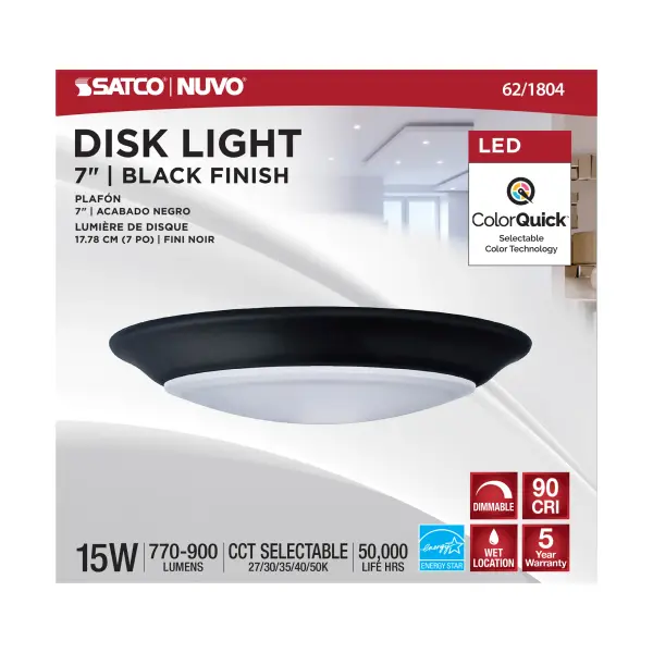 7" LED Disk Light with 5-CCT Selectable Technology - Image 3