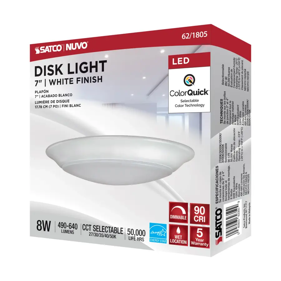 7-Inch LED Disk Light with Selectable Color Temperature - Image 7