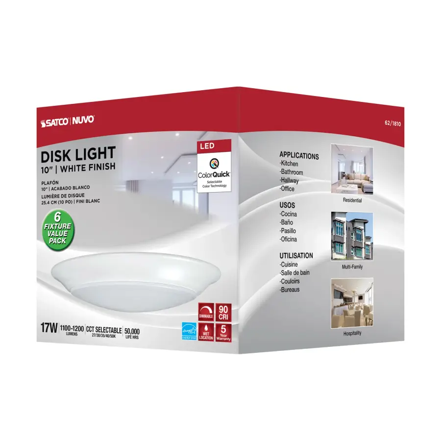 10" LED Disk Light - 5-CCT Selectable (6-Pack) - Image 8