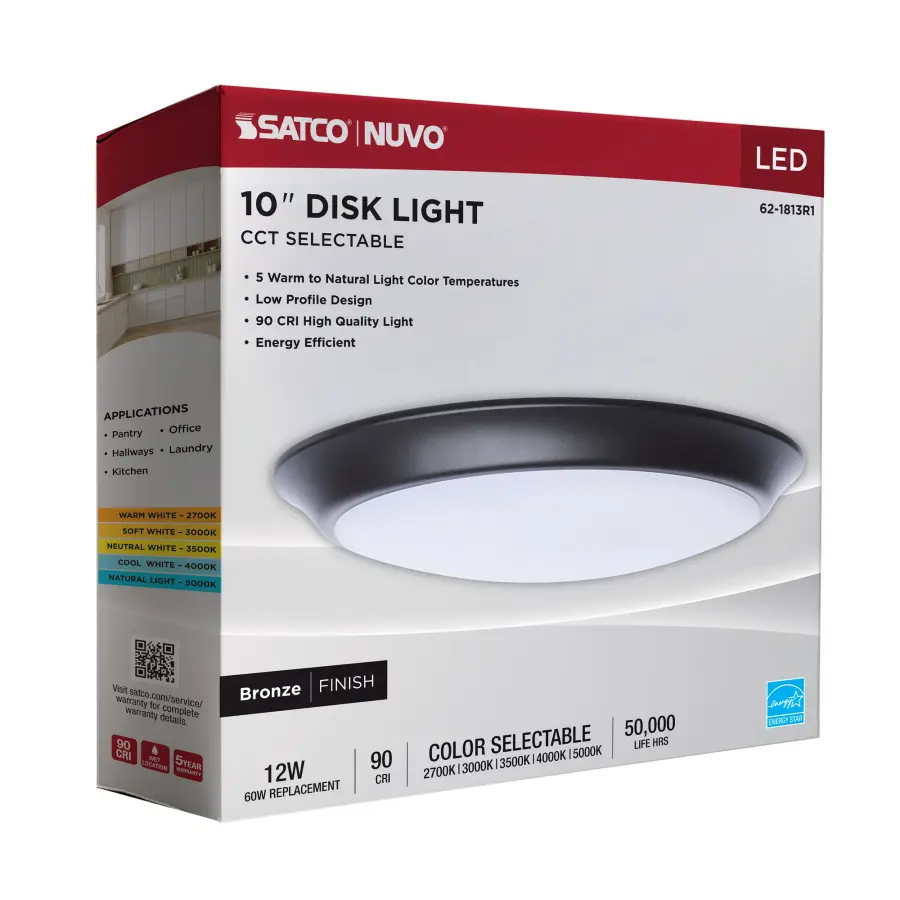 10" LED Disk Light - CCT Selectable - Bronze - Image 13