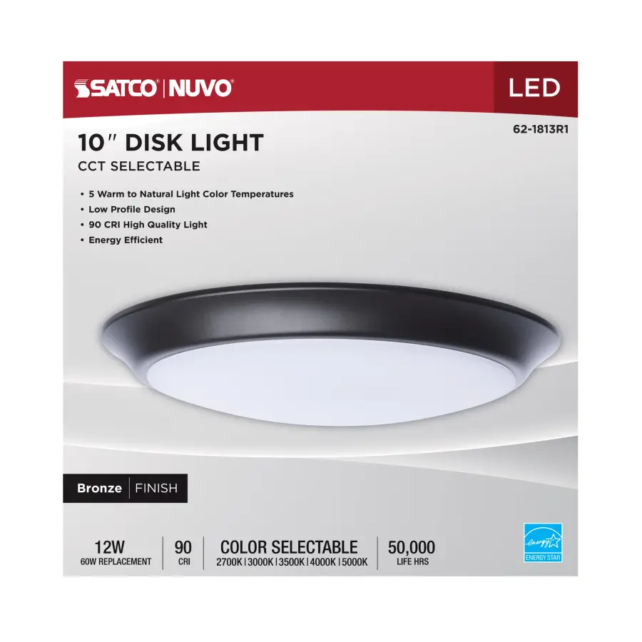 10" LED Disk Light - CCT Selectable - Bronze - Image 8