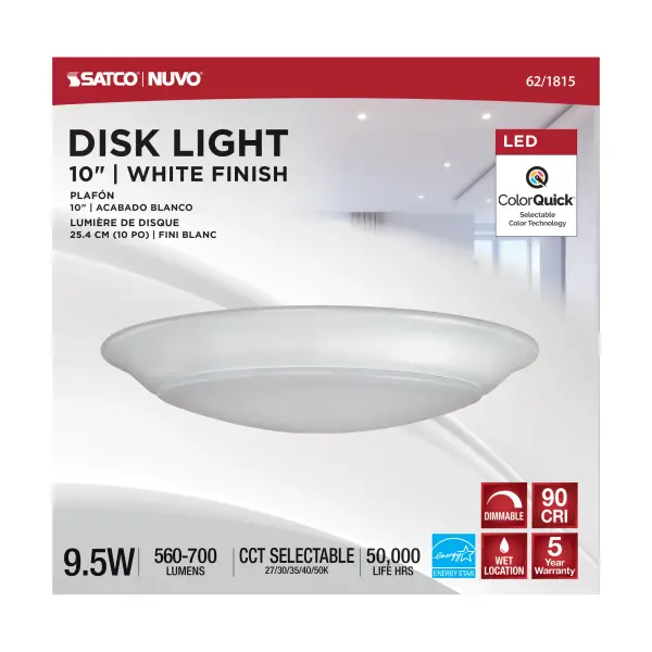 10-Inch LED Disk Light with Selectable Color Temperature - Image 3